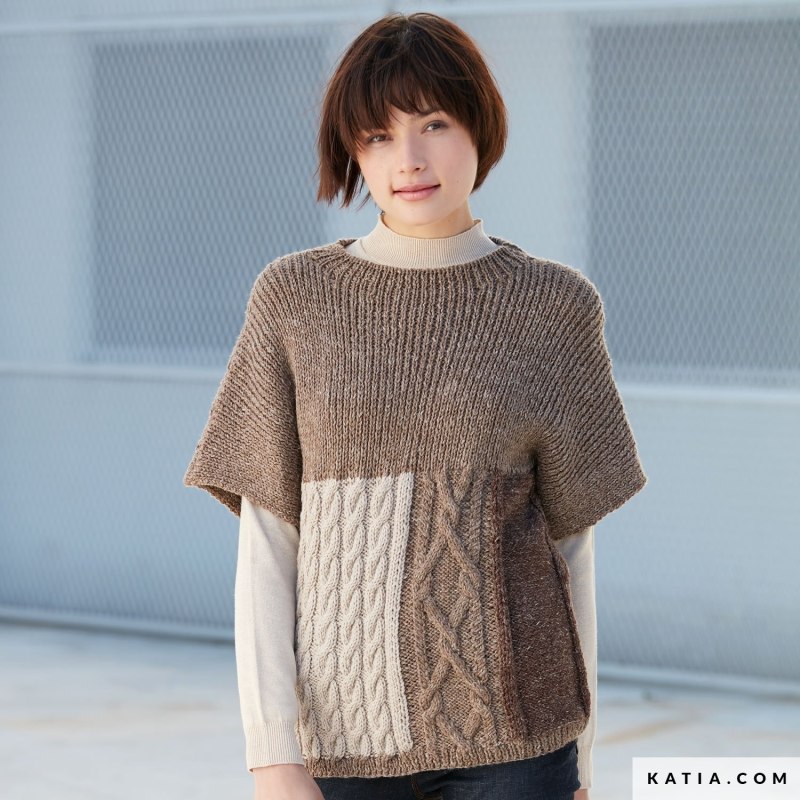 Вязаные свитера в стиле пэчворк