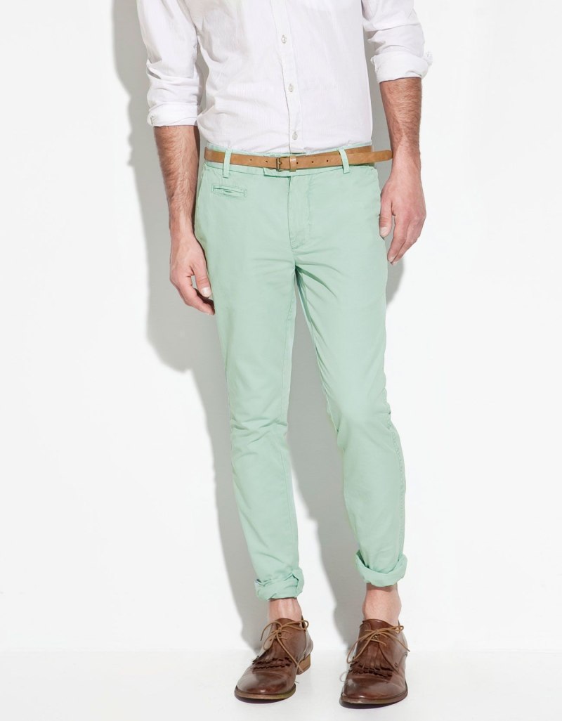 Мужские брюки мятного цвета