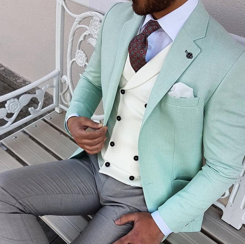 Мятный костюм мужской