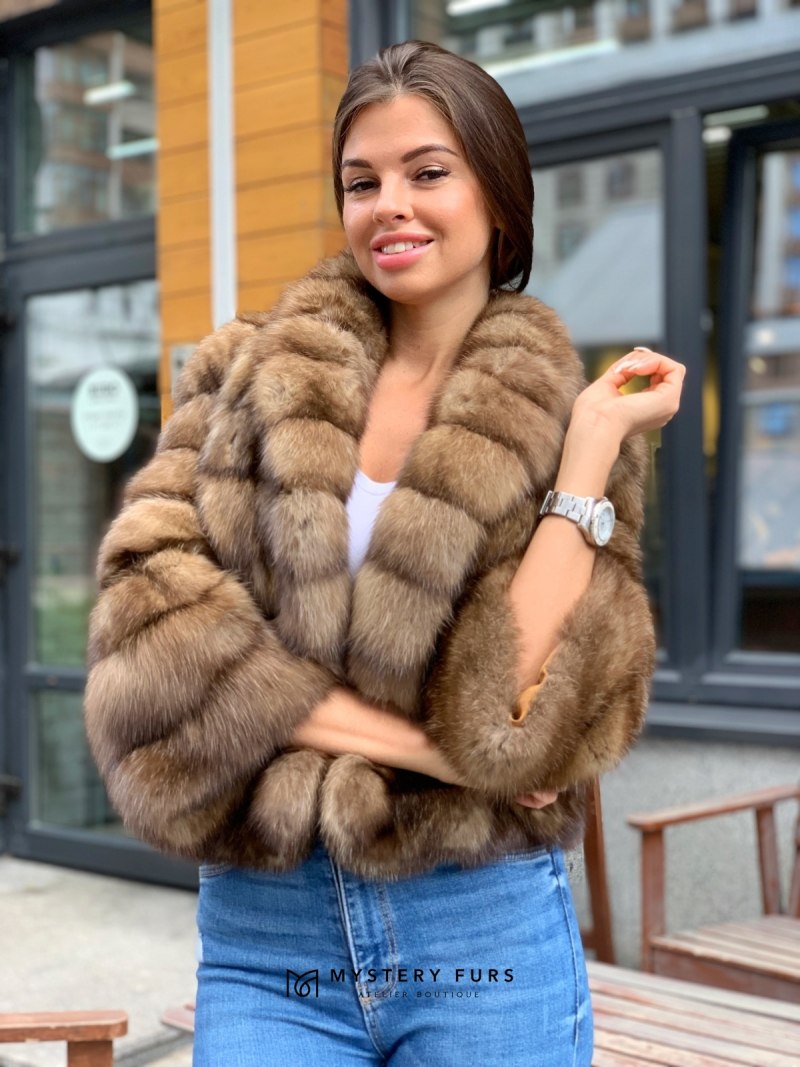 Шуба автоледи куница