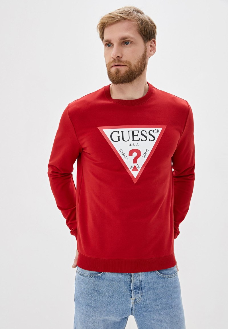 Guess красный свитшот мужской
