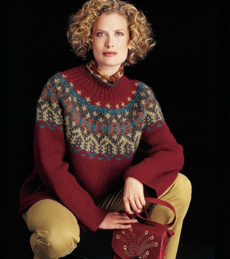 Пуловер с жаккардовой кокеткой "Fair Isle" by Norah Gaughan