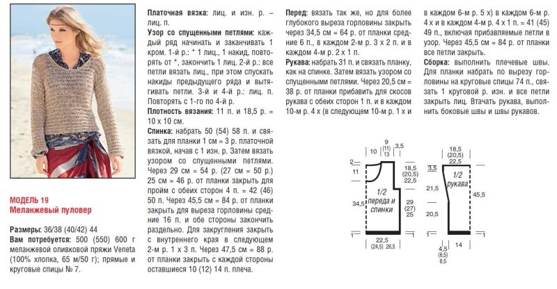 Свитер женский спицами для начинающих схемы из толстой пряжи