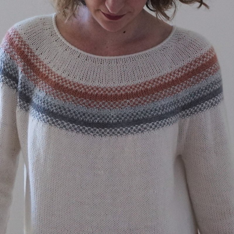Пуловер Yoke pattern by Yoko hatta с круглой кокеткой