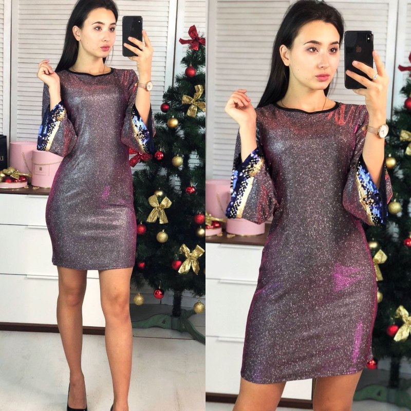 Платье из ткани с люрексом