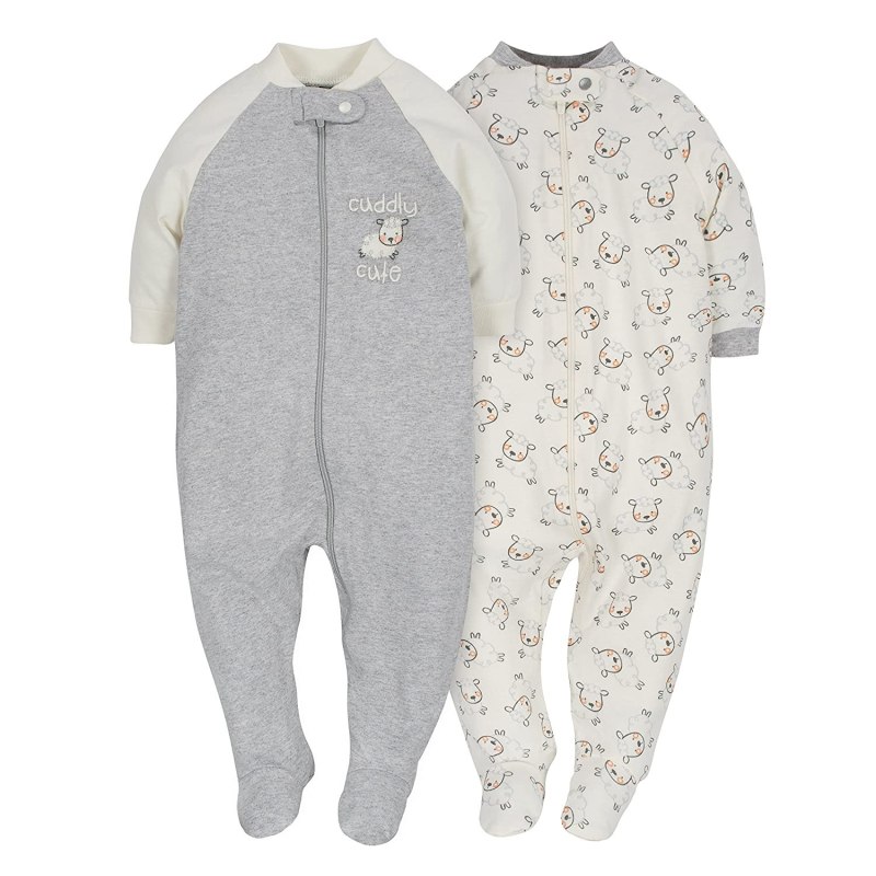 3 Pack Organic Cotton Sleepsuits
