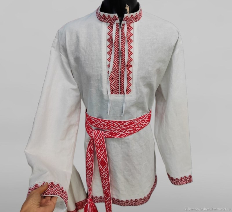 Льняная рубашка русский стиль