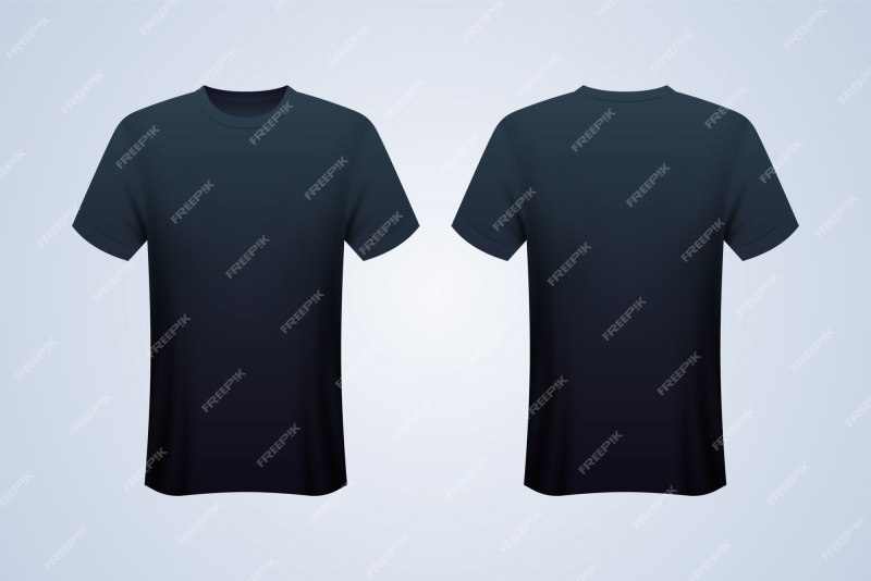Мокап Black t-Shirt Front back