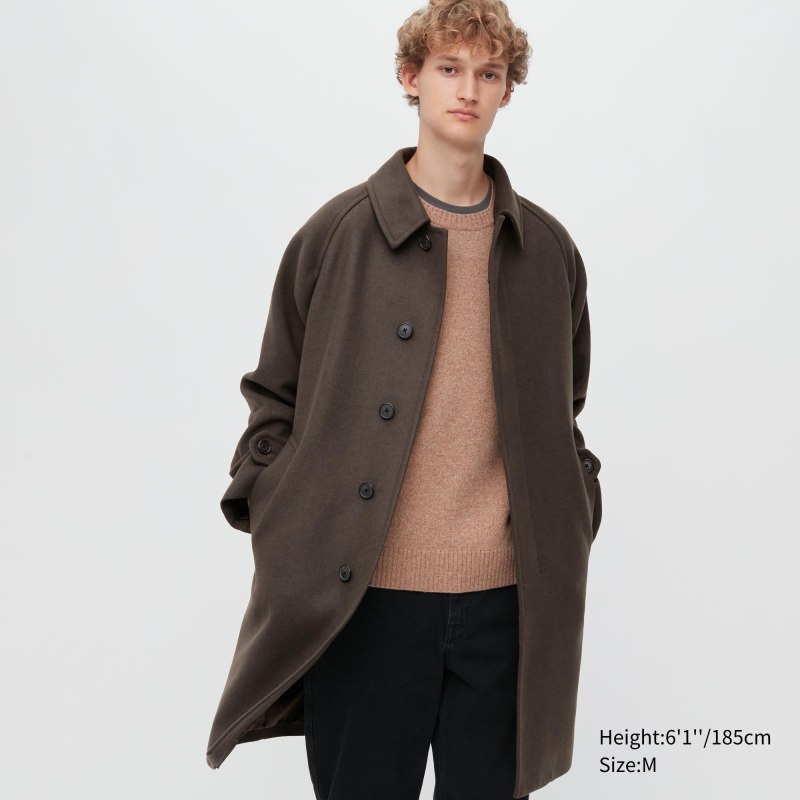 Uniqlo пальто коричневое мужское
