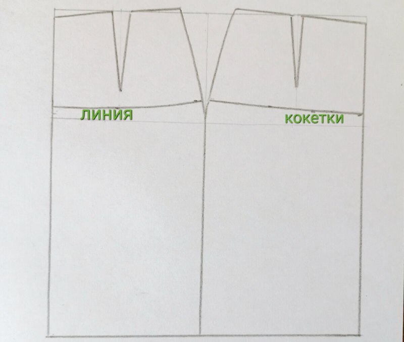 Прямая юбка на кокетке выкройка