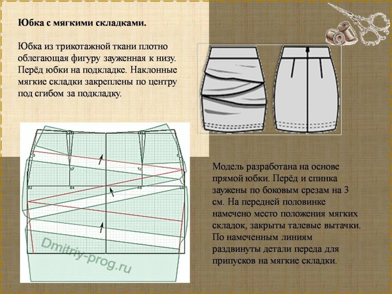 Прямая юбка моделирование