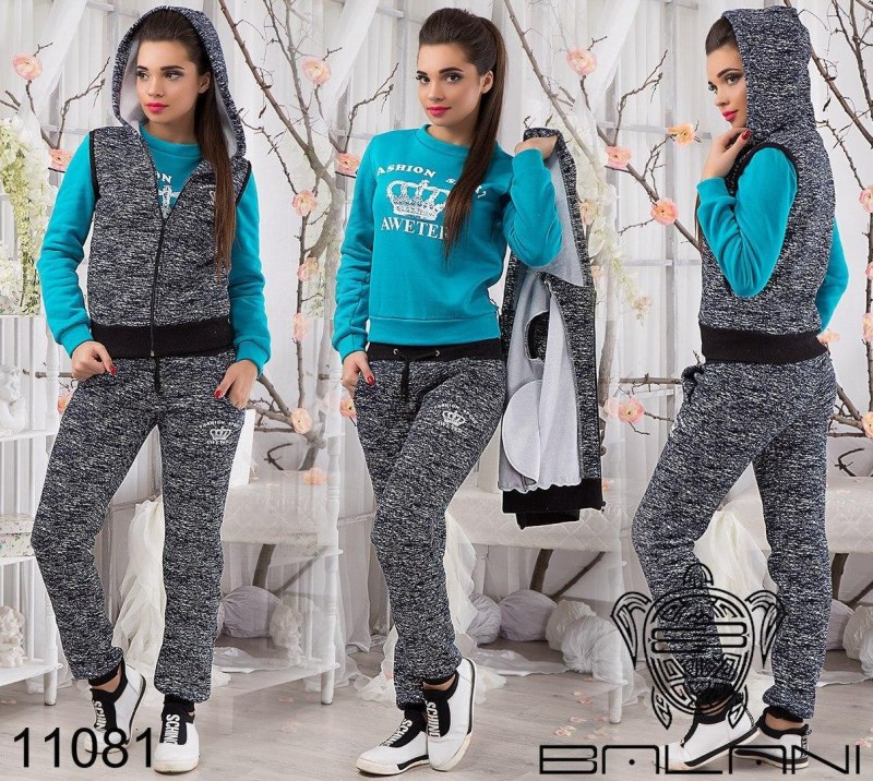 Женский спортивный костюм тройка Fashion bc338