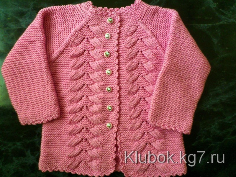 Вязаные детские кофты для девочек