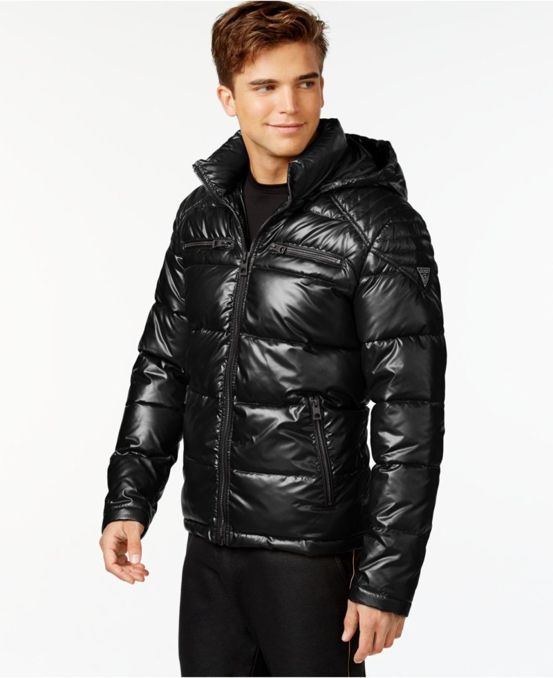 Guess Mens Hooded Puffer Coat