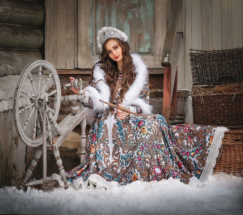 Фотосессия в деревенском стиле зимой