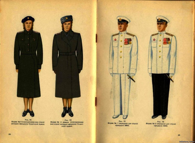 Форма одежды офицеров армии и флота СССР 1955
