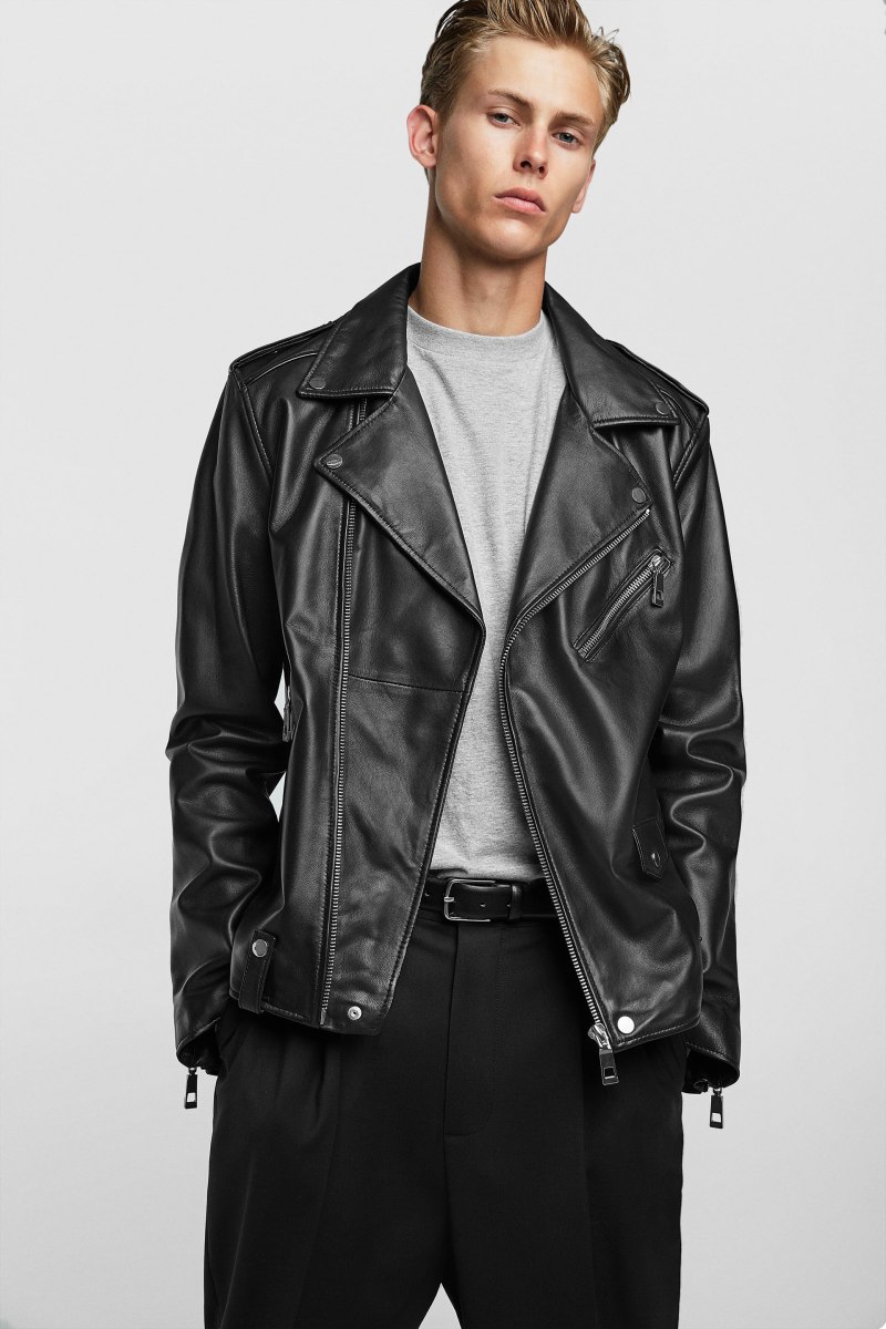 Кожаная куртка Zara мужская