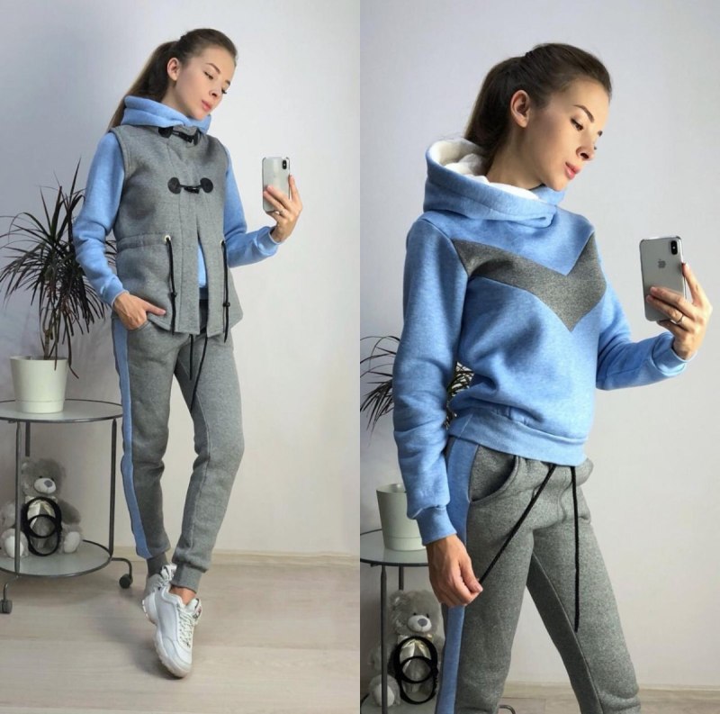 Спортивный костюм женский тройка утепленный