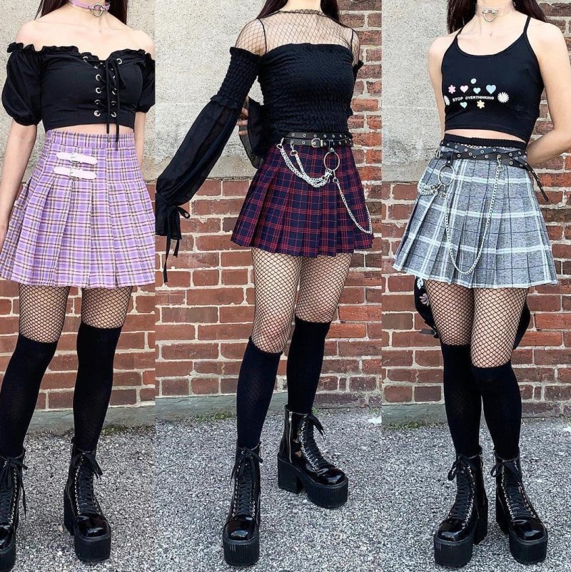 Goth outfit Грандж корейский тумблер
