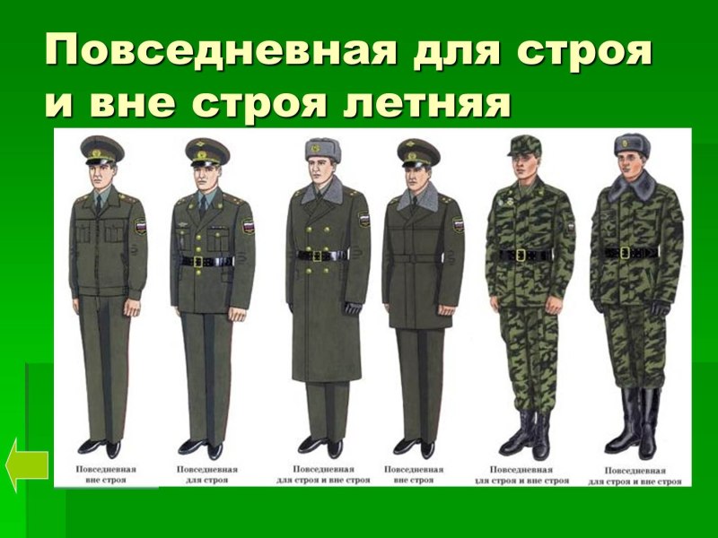 Повседневная одежда военнослужащих