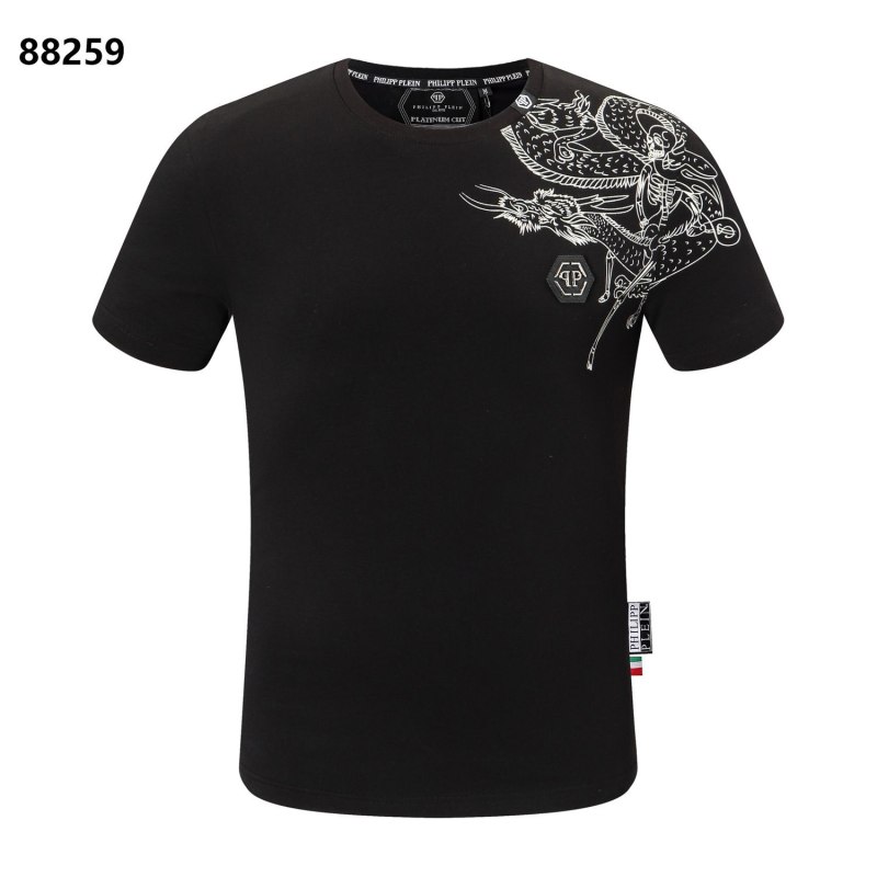 Philipp plein футболка черная тигры на плечах