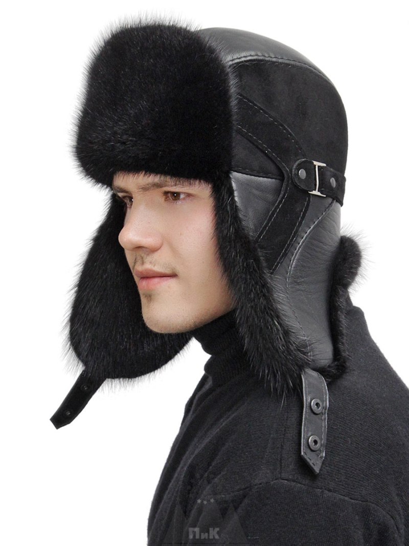Шапка ушанка мужская меховая