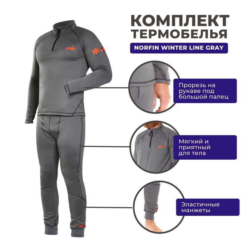 Термобелье Norfin Winter line Gray