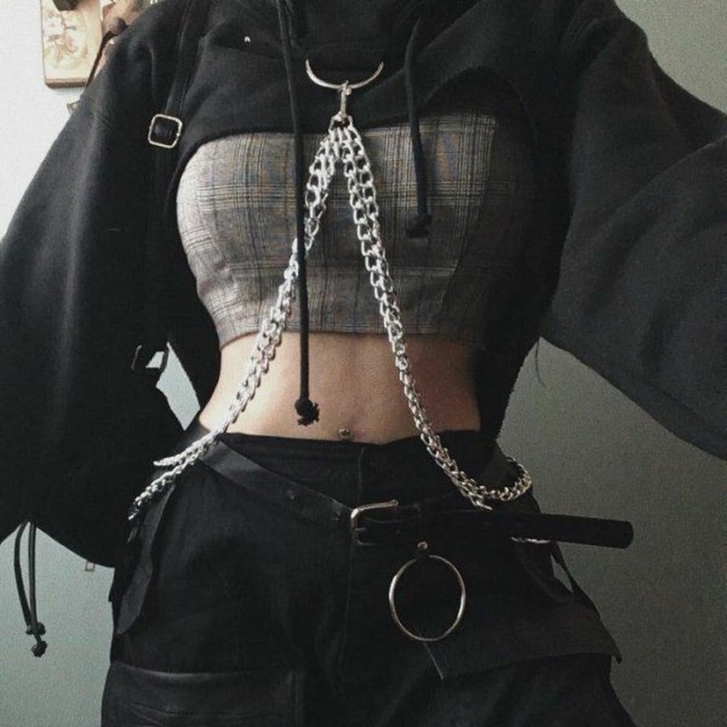 Goth outfit Грандж корейская одежда