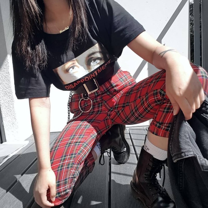 Goth outfit Грандж 2020 корейский юбка
