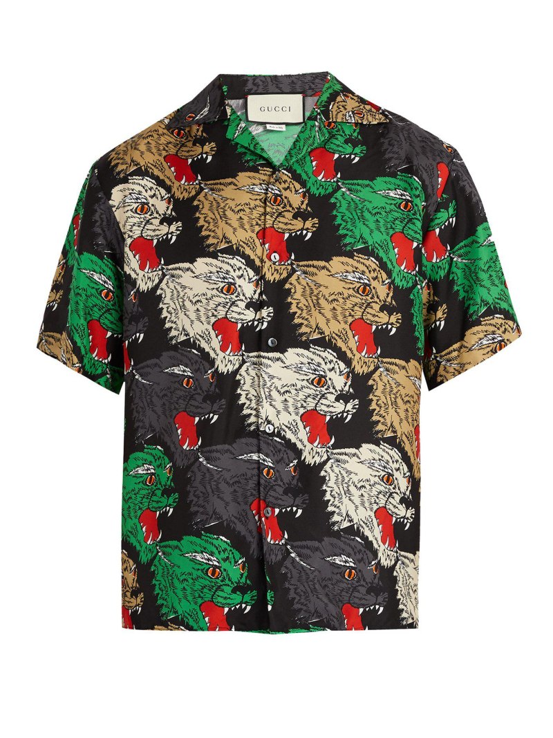 Gucci рубашка с тиграми