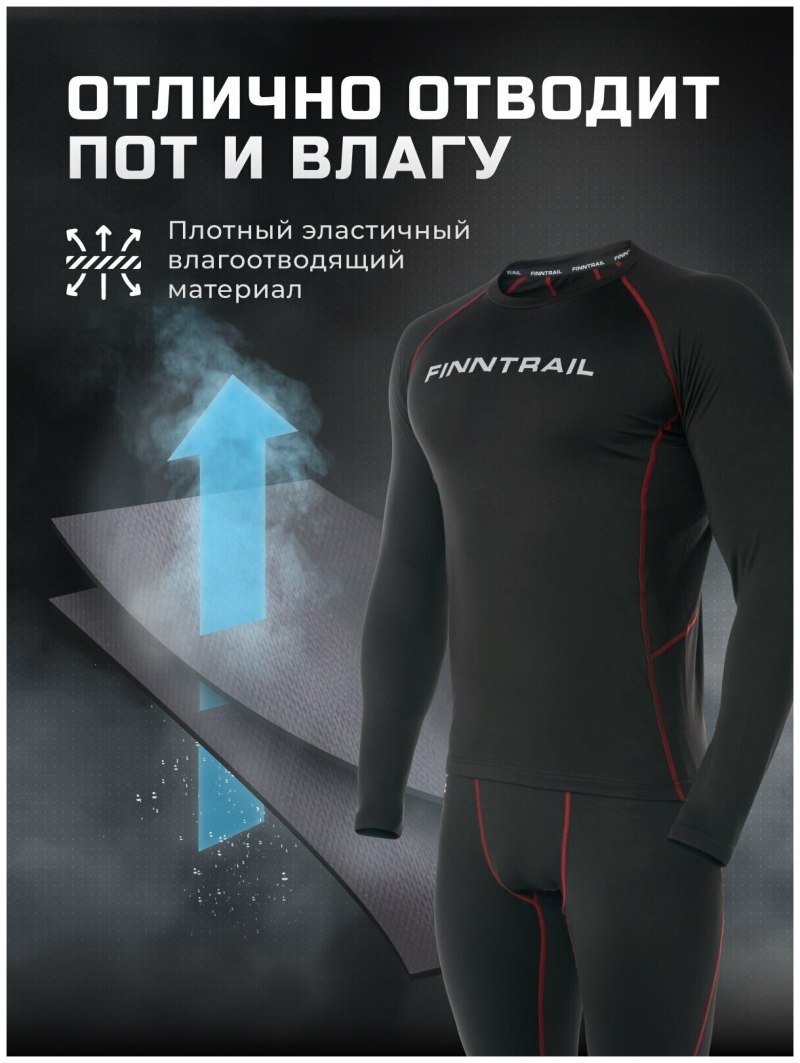 Термобелье Finntrail Thermo-s w 6305 Black_n р-р m