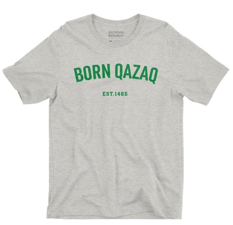 Футболка born Qazaq серая