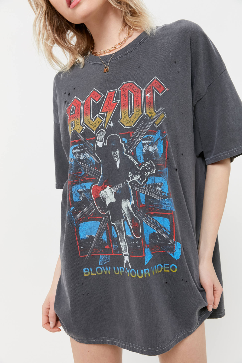 AC DC футболка женская оверсайз