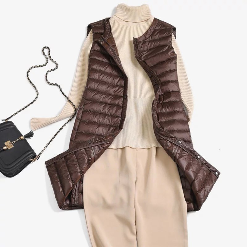 Zara стеганый жилет удлиненный белый