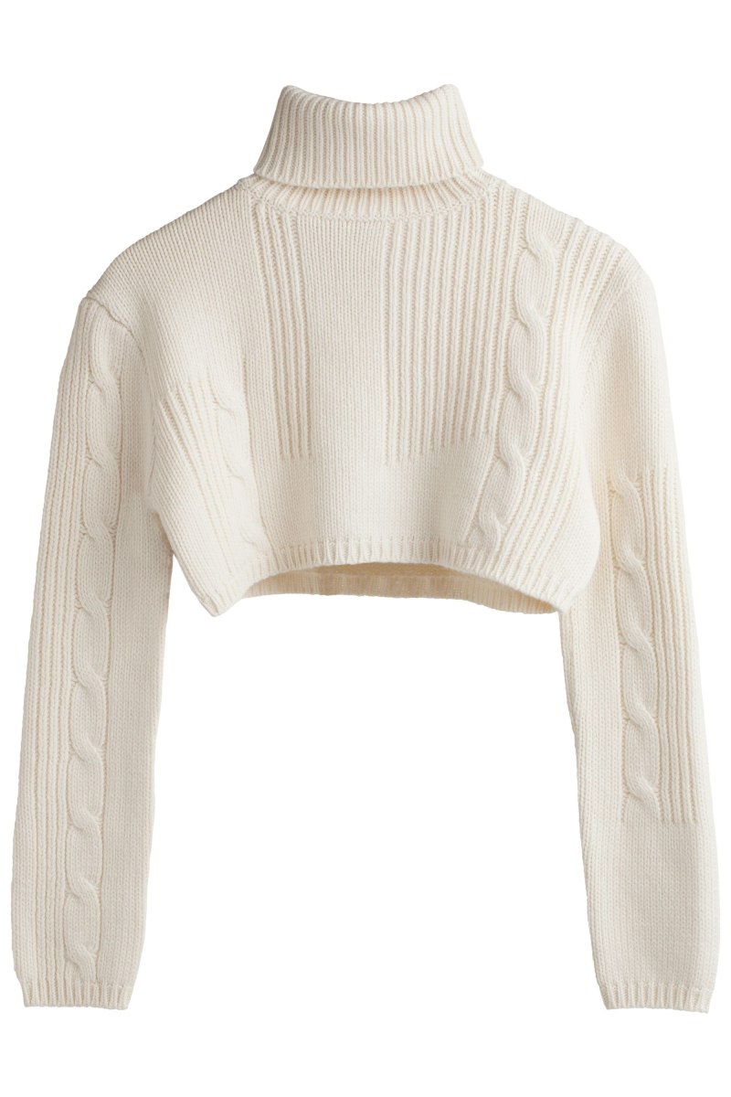 Укороченный бежевый свитер