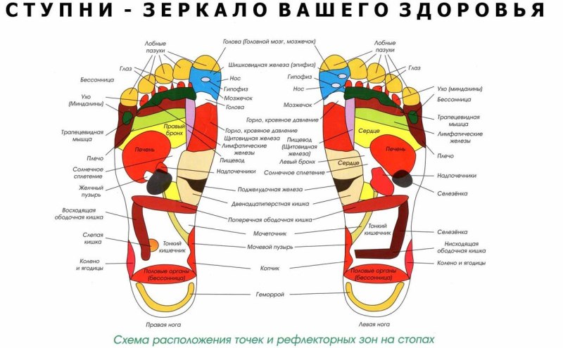 Акупунктурные точки на стопах ног