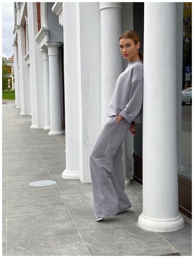 Брюки палаццо из футера