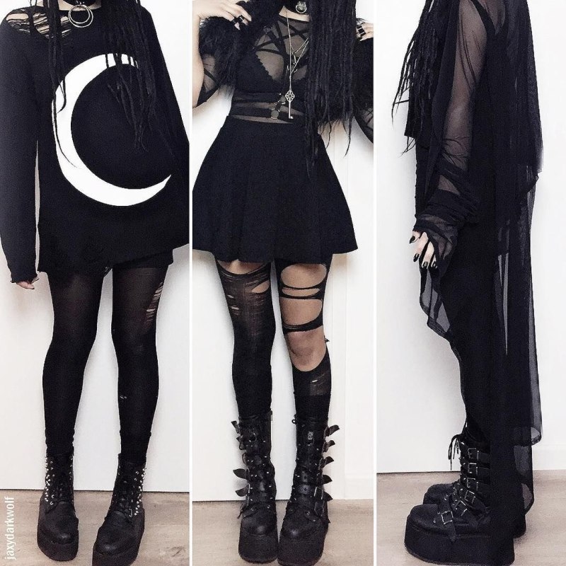Goth outfit Грандж 2020 корейский