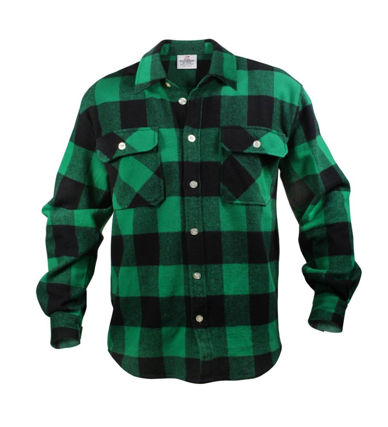 Red Extra Heavyweight Brawny Buffalo Plaid Flannel Shirt