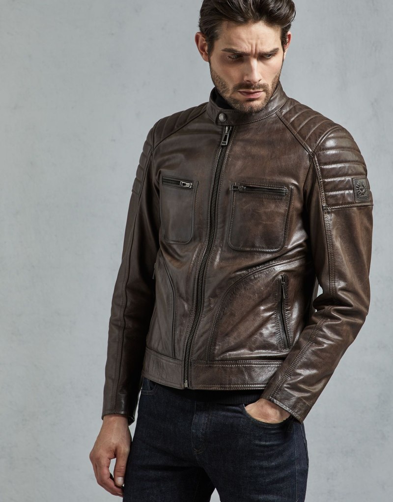 Кожаная куртка мужская Belstaff зима