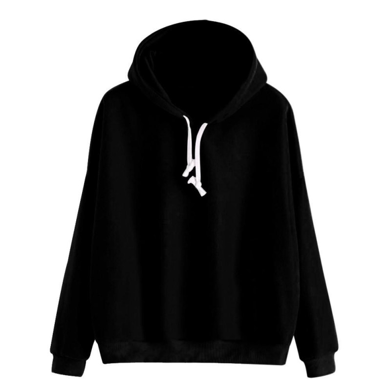 Чёрное худи с капюшоном женская Terranova