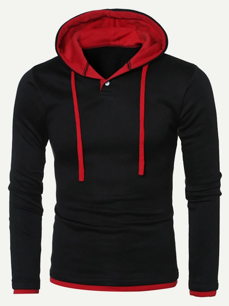 Чёрная толстовка с капюшоном мужская