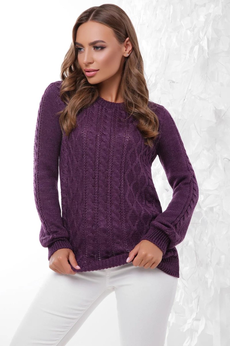 Фиолетовый свитер женский