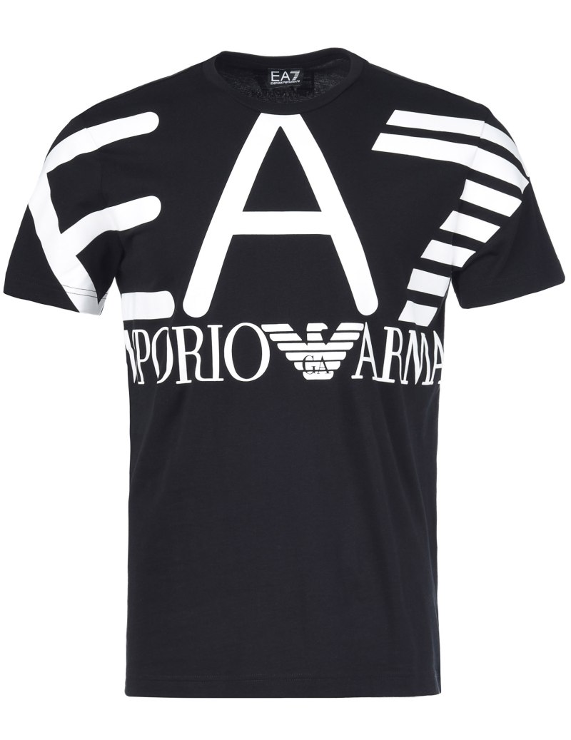 Ea7 Emporio Armani футболка мужская черно белая