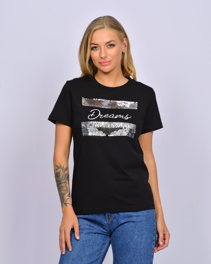 Футболка с вышивкой Let's go