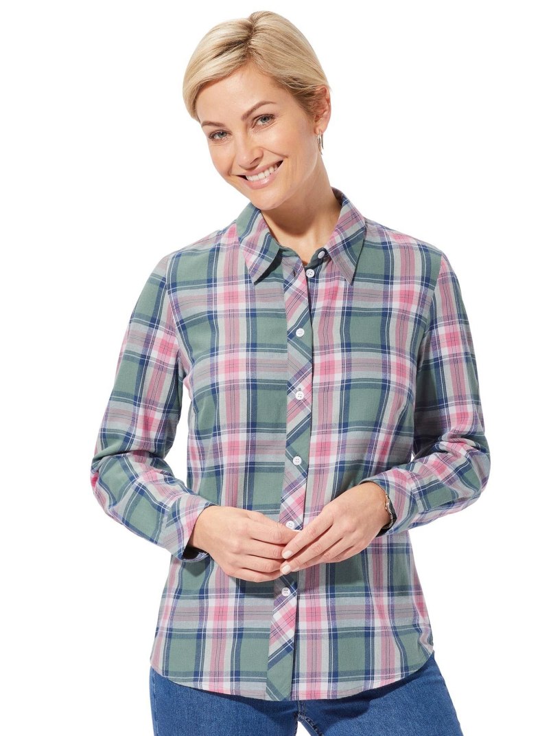 Фланелевая рубашка в клетку женская