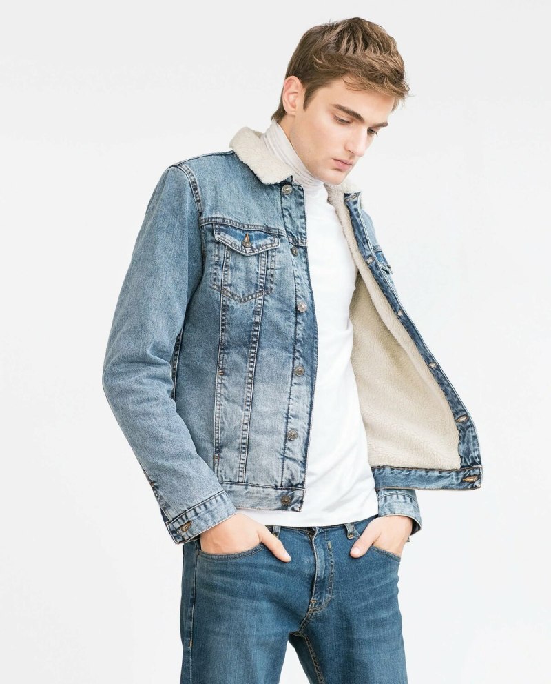 Джинсовка с мехом мужская Zara
