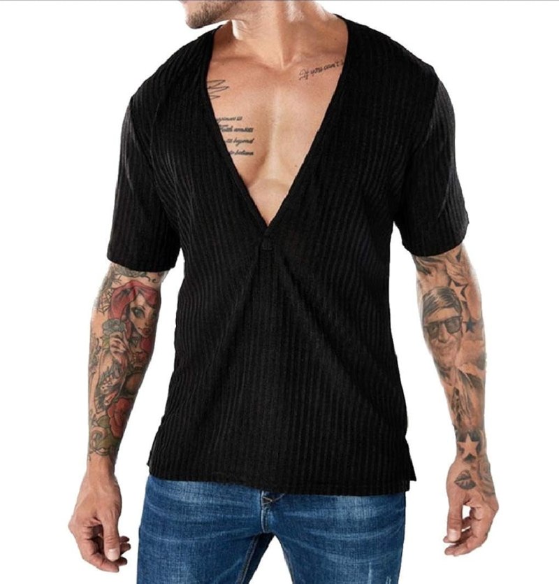 Футболка с v образным вырезом мужская