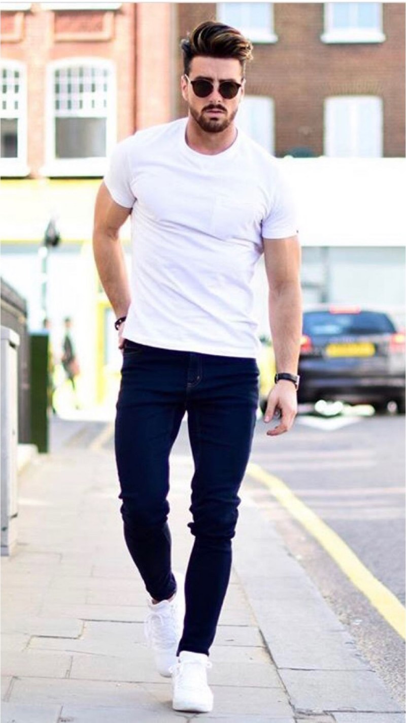 Джинсы с кедами мужские