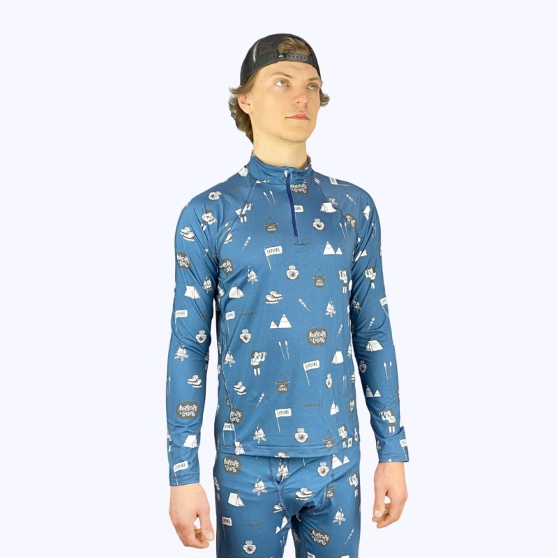 Рубашка принт Снегири мужская